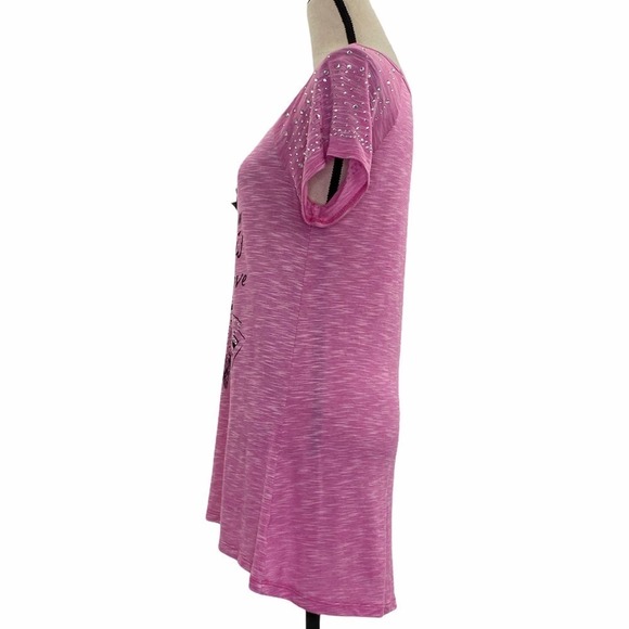 STYLE & Co Pink Paris Graphic Tunic Top Size Small - Picture 4 of 11